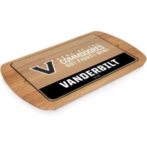 PICNIC TIME NCAA Billboard Glass Top Cheese Board, Serving Platter, Cheese Boards Charcuterie Boards, (Parawood)(Vanderbilt Commodores)