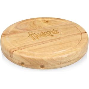 PICNIC TIME NCAA Circo Cheese Board and Knife Set – Charcuterie Board Set – Wood Cutting Board(Nebraska Cornhuskers)
