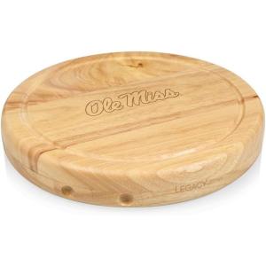 PICNIC TIME NCAA Circo Cheese Board and Knife Set – Charcuterie Board Set – Wood Cutting Board(Ole miss rebels)