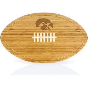 PICNIC TIME NCAA Football Cheese Board – Novelty Charcuterie Board – Serving Platter, Cheese Boards Charcuterie Boards, Wood Cutting Board, (Bamboo)(Iowa Hawkeyes)