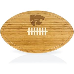 PICNIC TIME NCAA Football Cheese Board – Novelty Charcuterie Board – Serving Platter, Cheese Boards Charcuterie Boards, Wood Cutting Board, (Bamboo)(Kansas State Wildcats)