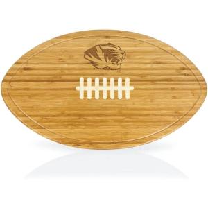 PICNIC TIME NCAA Football Cheese Board – Novelty Charcuterie Board – Serving Platter, Cheese Boards Charcuterie Boards, Wood Cutting Board, (Bamboo)(Missouri Tigers)