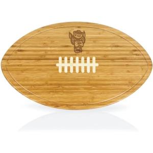 PICNIC TIME NCAA Football Cheese Board – Novelty Charcuterie Board – Serving Platter, Cheese Boards Charcuterie Boards, Wood Cutting Board, (Bamboo)(North Carolina State Wolfpack)