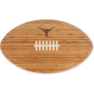 PICNIC TIME NCAA Football Cheese Board – Novelty Charcuterie Board – Serving Platter, Cheese Boards Charcuterie Boards, Wood Cutting Board, (Bamboo)(Texas Longhorns)