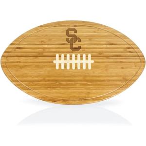 PICNIC TIME NCAA Football Cheese Board – Novelty Charcuterie Board – Serving Platter, Cheese Boards Charcuterie Boards, Wood Cutting Board, (Bamboo)(USC Trojans)