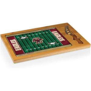 PICNIC TIME NCAA Icon Glass Top Cutting Board & Knife Set, Cheese Boards Charcuterie Boards, Serving Platter, (Parawood & Bamboo)(Boston College Eagles)
