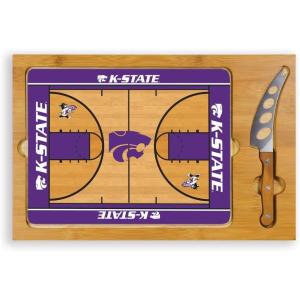 PICNIC TIME NCAA Icon Glass Top Cutting Board & Knife Set, Cheese Boards Charcuterie Boards, Serving Platter, (Parawood & Bamboo)(Kansas State Wildcats 1)
