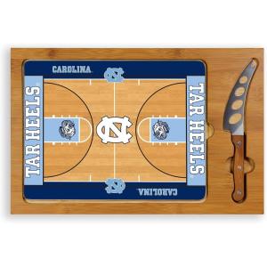 PICNIC TIME NCAA Icon Glass Top Cutting Board & Knife Set, Cheese Boards Charcuterie Boards, Serving Platter, (Parawood & Bamboo)(North Carolina Tar Heels 1)