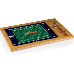 PICNIC TIME NCAA Icon Glass Top Cutting Board & Knife Set, Cheese Boards Charcuterie Boards, Serving Platter, (Parawood & Bamboo)(Virginia Cavaliers)