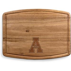 PICNIC TIME NCAA Ovale Acacia Cutting Board, Charcuterie Board Set with Juice Groove for SpillS, Wood Serving Platte, (Acacia Wood)(App State Mountaineers)