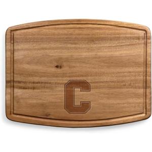 PICNIC TIME NCAA Ovale Acacia Cutting Board, Charcuterie Board Set with Juice Groove for SpillS, Wood Serving Platte, (Acacia Wood)(Cornell Big Red)