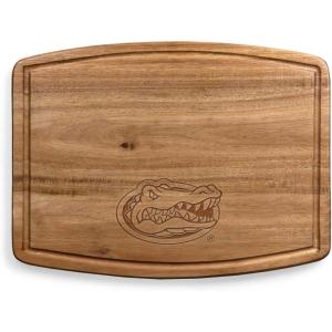 PICNIC TIME NCAA Ovale Acacia Cutting Board, Charcuterie Board Set with Juice Groove for SpillS, Wood Serving Platte, (Acacia Wood)(Florida Gators)