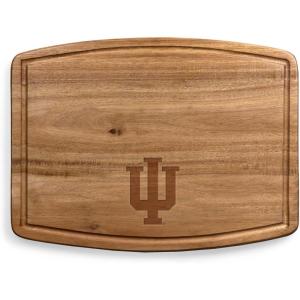 PICNIC TIME NCAA Ovale Acacia Cutting Board, Charcuterie Board Set with Juice Groove for SpillS, Wood Serving Platte, (Acacia Wood)(Indiana Hoosiers)
