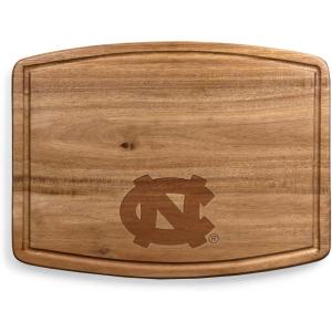 PICNIC TIME NCAA Ovale Acacia Cutting Board, Charcuterie Board Set with Juice Groove for SpillS, Wood Serving Platte, (Acacia Wood)(North Carolina Tar Heels)