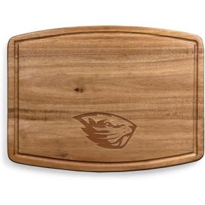 PICNIC TIME NCAA Ovale Acacia Cutting Board, Charcuterie Board Set with Juice Groove for SpillS, Wood Serving Platte, (Acacia Wood)(Oregon State Beavers)