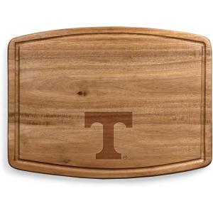 PICNIC TIME NCAA Ovale Acacia Cutting Board, Charcuterie Board Set with Juice Groove for SpillS, Wood Serving Platte, (Acacia Wood)(Tennessee Volunteers)
