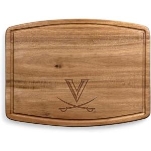 PICNIC TIME NCAA Ovale Acacia Cutting Board, Charcuterie Board Set with Juice Groove for SpillS, Wood Serving Platte, (Acacia Wood)(Virginia Cavaliers)