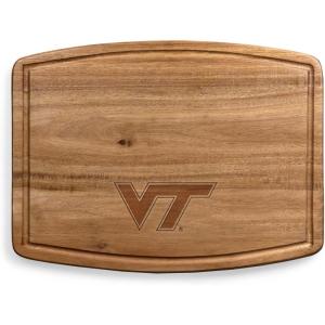 PICNIC TIME NCAA Ovale Acacia Cutting Board, Charcuterie Board Set with Juice Groove for SpillS, Wood Serving Platte, (Acacia Wood)(Virginia Tech Hokies)