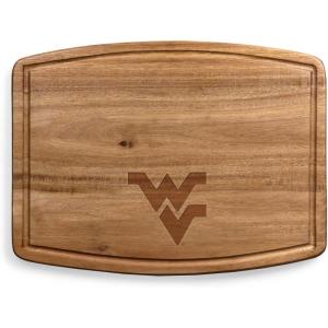 PICNIC TIME NCAA Ovale Acacia Cutting Board, Charcuterie Board Set with Juice Groove for SpillS, Wood Serving Platte, (Acacia Wood)(West Virginia Mountaineers)