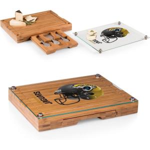 PICNIC TIME NFL Concerto Glass Top Cheese Board and Knife Set – Charcuterie Board Set – Glass Top Cutting Board, (Bamboo)(Jacksonville Jaguars)