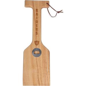 PICNIC TIME NFL Hardwood BBQ Grill Brush Scraper with Bottle Opener, Wood Barbecue Cleaner, Non-Bristle BBQ Cleaning Tool for Multi Types Grill Grates (Parawood)(Las Vegas Raiders)
