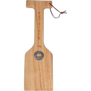 PICNIC TIME NFL Hardwood BBQ Grill Brush Scraper with Bottle Opener, Wood Barbecue Cleaner, Non-Bristle BBQ Cleaning Tool for Multi Types Grill Grates (Parawood)(New England Patriots)