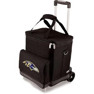 PICNIC TIME NFL Unisex-Adult NFL Cellar 6-Bottle Wine Carrier & Cooler Tote with Trolley(Baltimore Ravens)