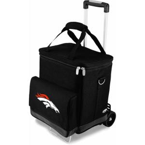 PICNIC TIME NFL Unisex-Adult NFL Cellar 6-Bottle Wine Carrier & Cooler Tote with Trolley(Denver Broncos)