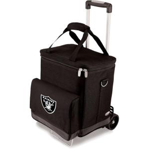 PICNIC TIME NFL Unisex-Adult NFL Cellar 6-Bottle Wine Carrier & Cooler Tote with Trolley(Oakland Raiders)
