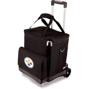 PICNIC TIME NFL Unisex-Adult NFL Cellar 6-Bottle Wine Carrier & Cooler Tote with Trolley(Pittsburgh Steelers)