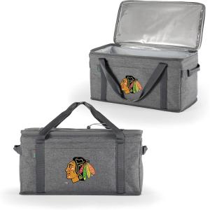 PICNIC TIME NHL Anaheim Ducks 64 Can Collapsible Cooler, Large Insulated Soft Cooler Bag, Portable Beach Cooler with Shoulder Strap(Chicago Blackhawks)