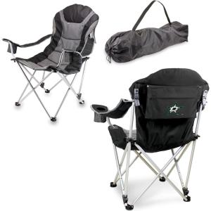 PICNIC TIME NHL Buffalo Sabres Reclining Camp Chair, Beach Chair for Adults, Sports Chair with Carry Bag, (Black with Gray Accents)