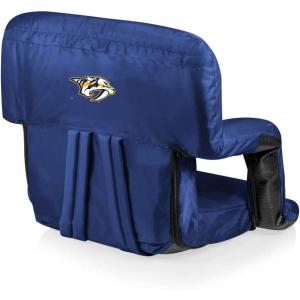 PICNIC TIME NHL Carolina Hurricanes Ventura Reclining Stadium Seat with Back Support – Bleacher Seat – Beach Floor Chair(Blue)
