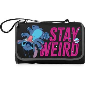 PICNIC TIME ONIVA – a Brand – Disney Lilo and Stitch Blanket Tote Outdoor Picnic Blanket – Beach Blanket – Camping Blanket, (Black with Black Exterior)