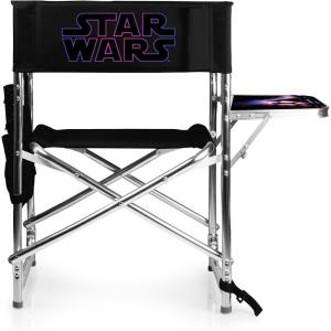 PICNIC TIME Star Wars Darth Vader Sports Chair with Side Table, Beach Chair, Camp Chair for Adults, (Black) 36.6 x 18.5 x 32.9(Star Wars Jedi Knight – Navy Blue)