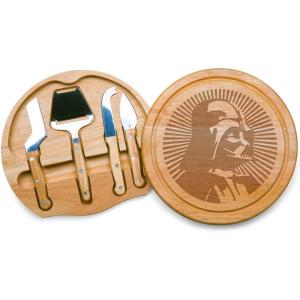 PICNIC TIME Star Wars Death Star Circo Cheese Board and Knife Set, Charcuterie Board Set, Wood Cutting Board, (Parawood)(Star Wars Darth Vader – Parawood)