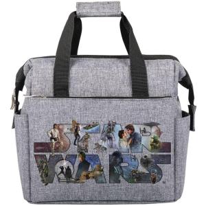 PICNIC TIME Star Wars Mandalorian Grogu On The Go Lunch Bag, Soft Cooler Lunch Box, Insulated Lunch Bag, (Heathered Gray) 10 x 6 x 10.5(Star Wars Celebration – Heathered Gray)