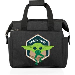 PICNIC TIME Star Wars Mandalorian Grogu On The Go Lunch Bag, Soft Cooler Lunch Box, Insulated Lunch Bag, (Heathered Gray) 10 x 6 x 10.5(Star Wars Mandalorian Grogu Snack Time -Black)