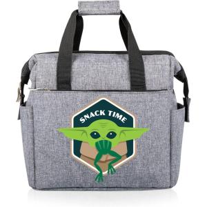 PICNIC TIME Star Wars Mandalorian Grogu On The Go Lunch Bag, Soft Cooler Lunch Box, Insulated Lunch Bag, (Heathered Gray) 10 x 6 x 10.5(Star Wars Mandalorian Grogu Snack Time – Heathered Gray)
