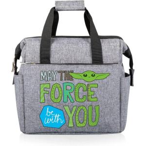 PICNIC TIME Star Wars Mandalorian Grogu On The Go Lunch Bag, Soft Cooler Lunch Box, Insulated Lunch Bag, (Heathered Gray) 10 x 6 x 10.5(Star Wars Mandalorian Grogu Force – Heathered Gray)