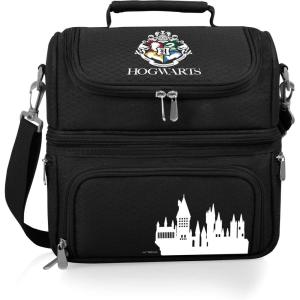 PICNIC TIME Star Wars Mandalorian Grogu Pranzo Lunch Bag, Insulated Lunch Box with Utensil Set, Lunch Cooler Bag, (Black)(Harry Potter Hogwarts – Black)