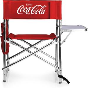 Picnic TIME Coca-Cola Enjoy Coke Sports Chair with Side Table, Beach Chair, Camp Chair for Adults, (Red)(Coca-cola Enjoy – Red)