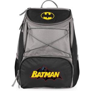 Picnic TIME DC The Flash PTX Backpack Cooler, Soft Cooler Backpack, Insulated Lunch Bag, (Red with Gray Accents)(DC Comics Batman – Black With Gray Accents)