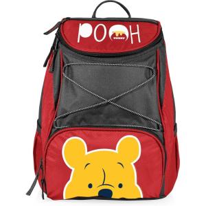 Picnic TIME Disney Lilo & Stitch Backpack Cooler, Insulated Leakproof Soft Cooler Backpack, Waterproof Lunch Bag, Portable Hiking Backpack Ice Chest for Picnic, Beach, Camping & Travel (Navy Gray)(Disney Winnie the Pooh – Red With Gray Accents)