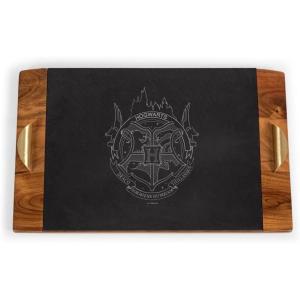 Picnic TIME Disney Mickey Mouse Covina Acacia and Slate Serving Tray, Charcuterie Board Set, Cheese Board, (Acacia Wood & Slate Black with Gold Accents)(Harry Potter Hogwarts – Acacia Wood & Slate Black)