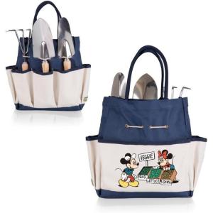 Picnic TIME Disney Mickey Mouse Garden Bag with Tool Set, Garden Tool Organizer Bag, Gardening Tools Gifts for Women and Men, (Navy Blue with Beige Accents)(Disney Mickey Mouse & Minnie Mouse – Navy Blue with Beige Accents)