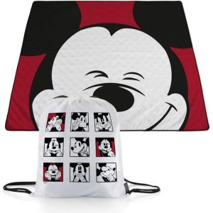 Picnic TIME Disney Mickey Mouse Impresa Picnic Blanket, Lightweight Beach Blanket, Machine Washable, (Mickey Face with Red Background)(Disney Mickey Mouse – Mickey Face With Red Background)