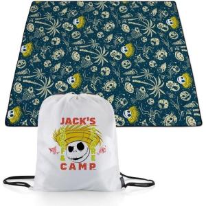 Picnic TIME Disney Mickey Mouse Impresa Picnic Blanket, Lightweight Beach Blanket, Machine Washable, (Mickey Face with Red Background)(Disney Nightmare Before Christmas Jack & Sally – Black and White)