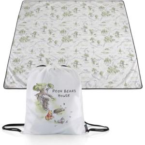 Picnic TIME Disney Mickey Mouse Impresa Picnic Blanket, Lightweight Beach Blanket, Machine Washable, (Mickey Face with Red Background)(Disney Winnie the Pooh – White With Green Accents)