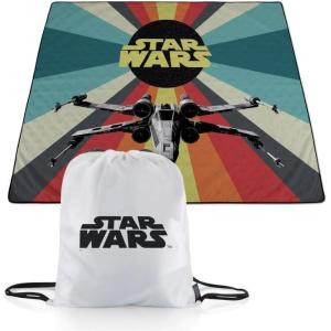 Picnic TIME Disney Mickey Mouse Impresa Picnic Blanket, Lightweight Beach Blanket, Machine Washable, (Mickey Face with Red Background)(Star Wars X-wing – Black and White)
